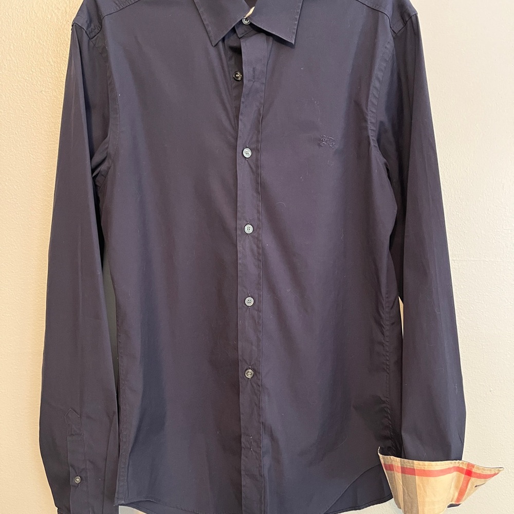Burberry Dark Blue Casual Button Down Shirt